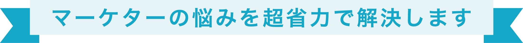 マーケターの悩みを超省力で解決します